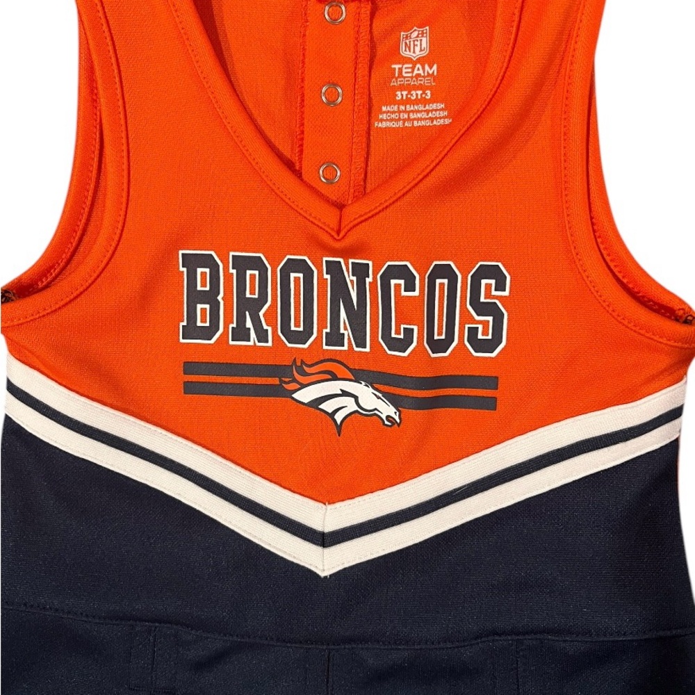 NFL Denver Broncos Cheerleader Dress Size: 3T Baby Girls Orange Blue - Picture 4 of 6
